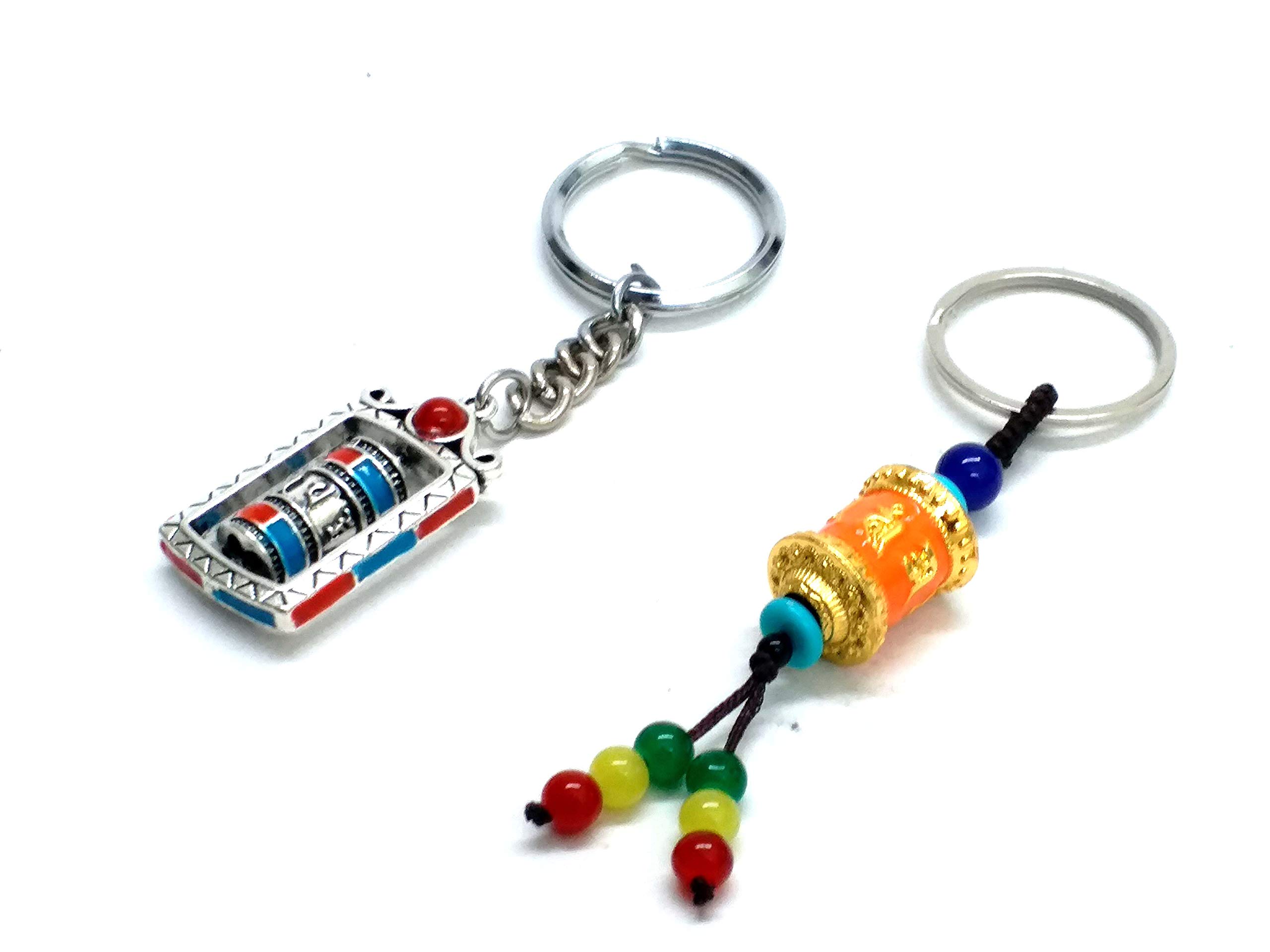 astroghar Tibetan Auspicious Prayer Wheel Key Ring Chains Set Of 2-picture-33