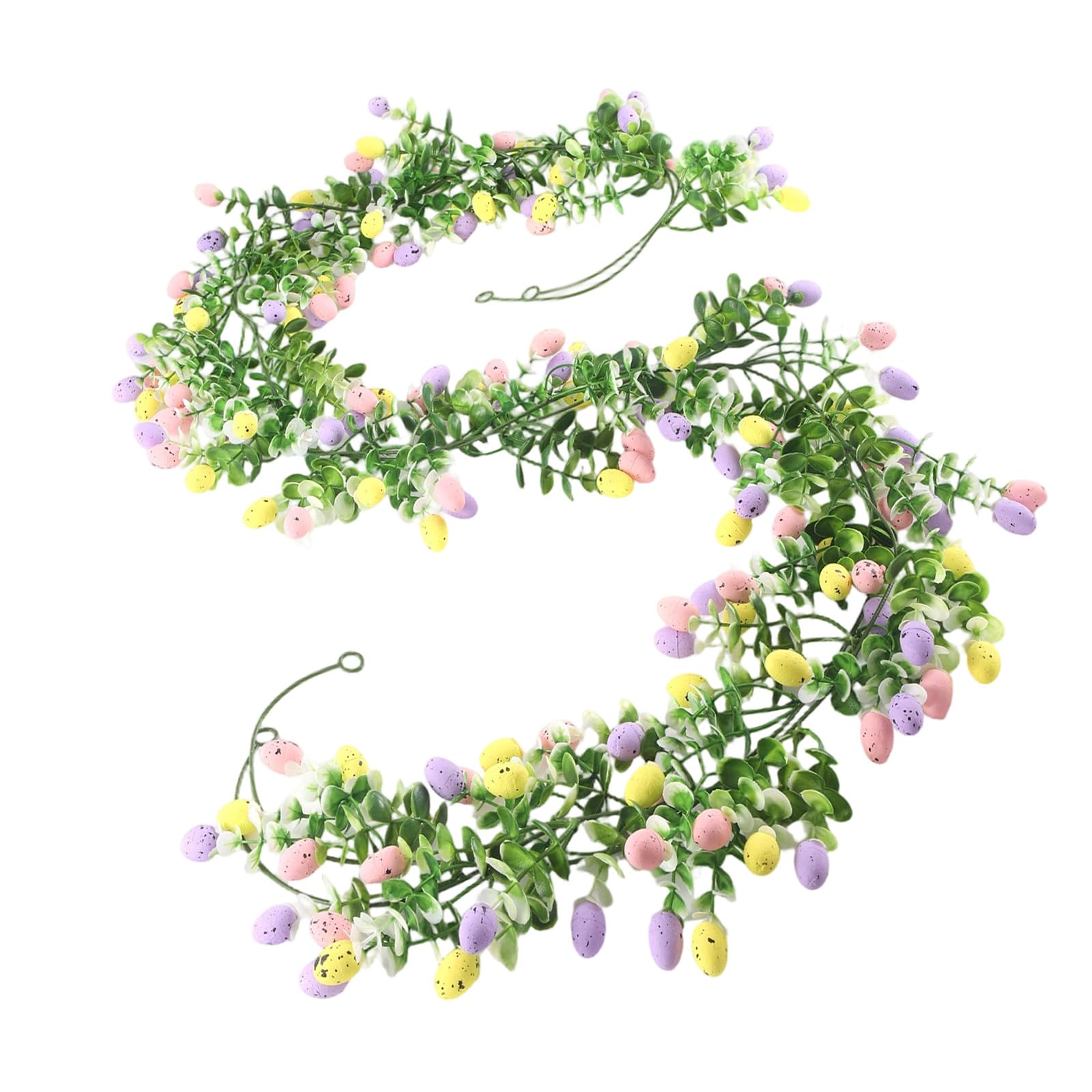 Tsophreniq Quick Setups Resin Easter Artificial Eggs and Eucalyptuses Rattan Greeneries for Quick Festival Home Decoration Multifunctional Rattan