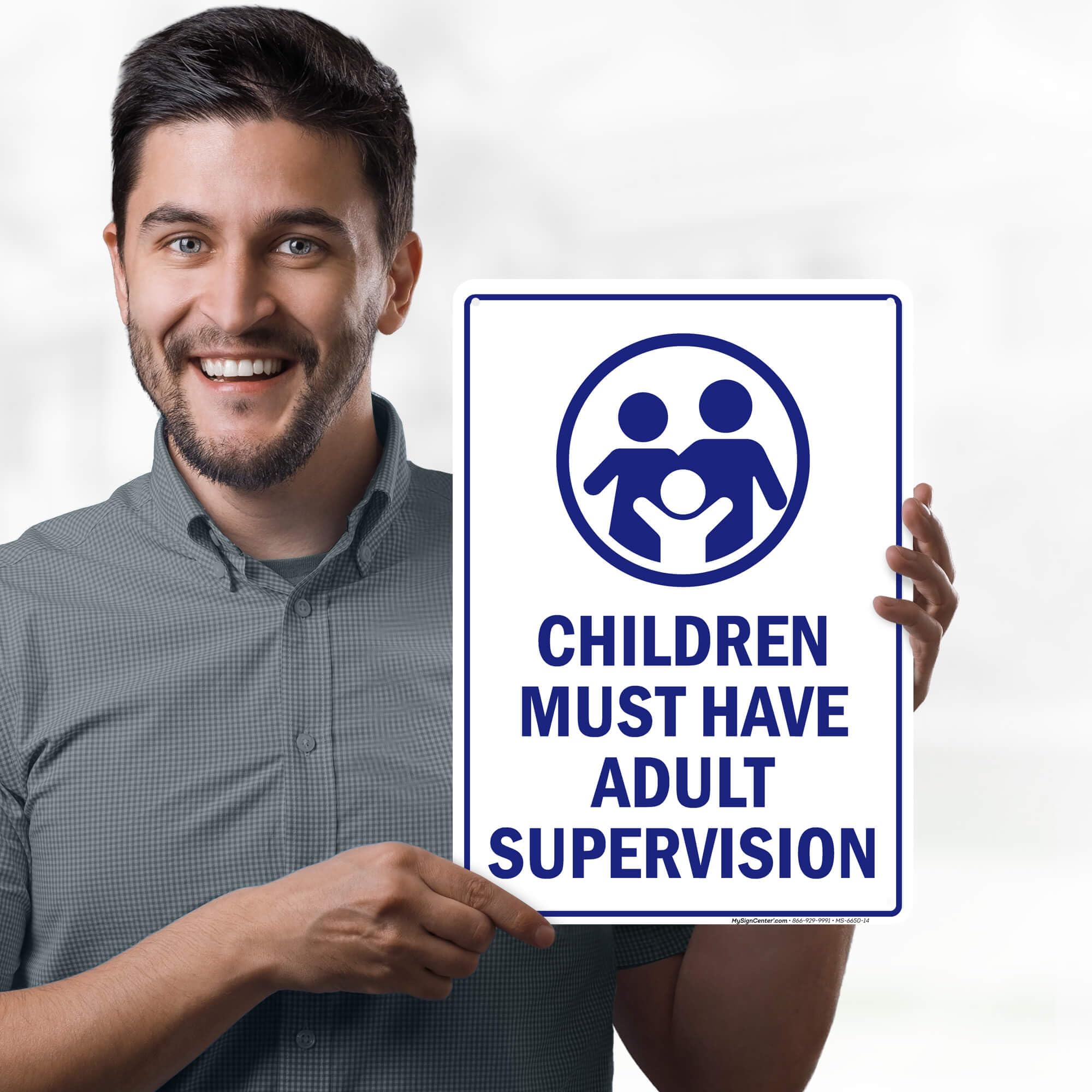 Children Must Have Adult Supervision Pool Sign, 10x14 Inches, Rust Free .040 Aluminum, Fade Resistant, Made in USA by My Sign Center