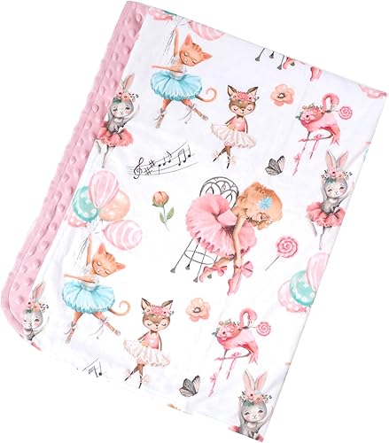 Manta de felpa suave y ligera de primera calidad para bebé recién nacido de 30 x 40 pulgadas - Manta suave para niños y niñas - (Ballerinas) Unisex