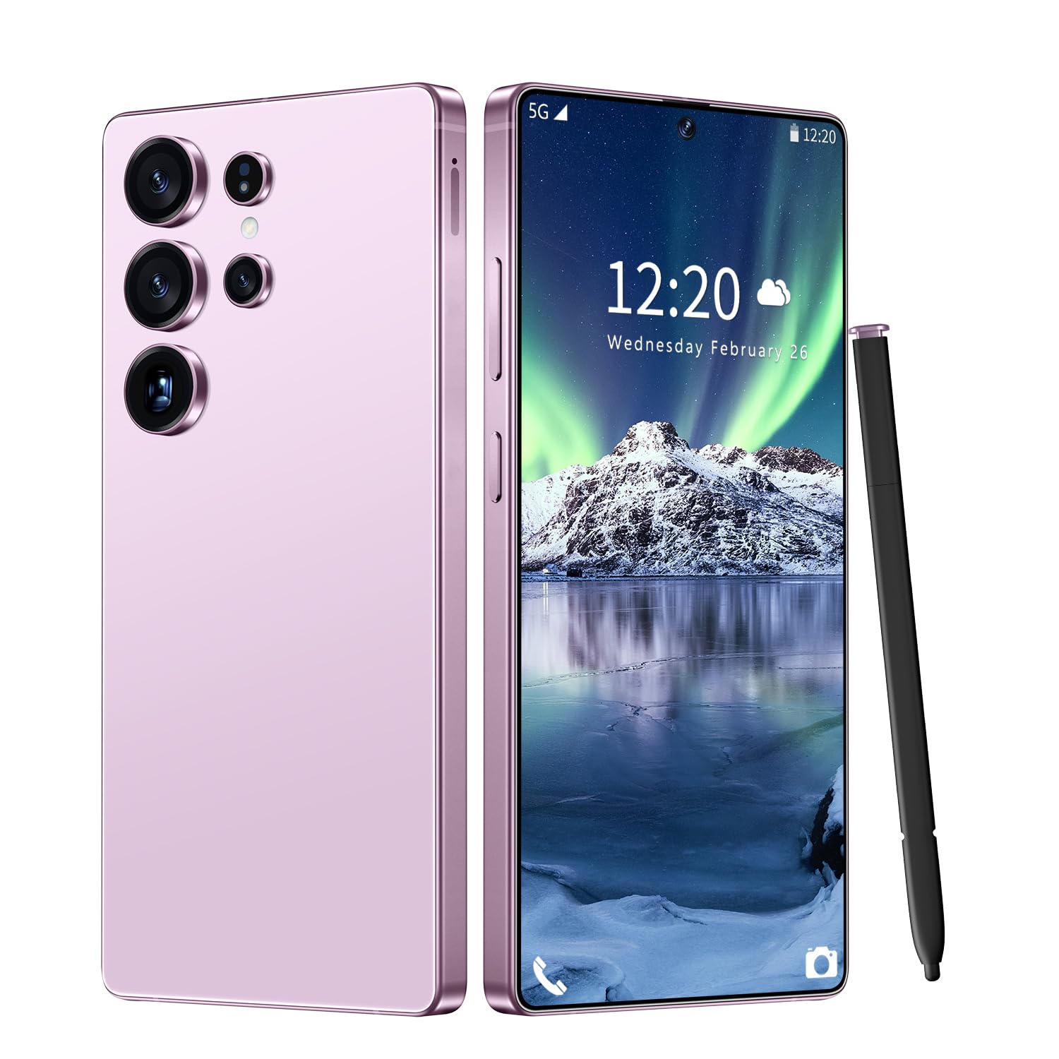 I25 Ultra Unlocked Phone 16+1TB,Built in Pen The Phone,Battery 7000mAh 6.99" HD Screen,Android 14 Smartphone,Face ID/5G/Fingerprint Lock/Dual SIM/GPS (Purple, 16+1TB)