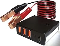 Vista 1 de 12V 24V a USB USB-C Buck Conversión Cargador Multi Puerto Adaptador Salida DC 5V 12A 60W