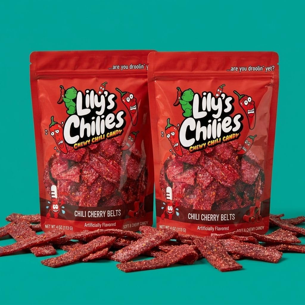 Lilys Chilies, Sour and Chili Chewy Candy (Chili Strawberry Belts)