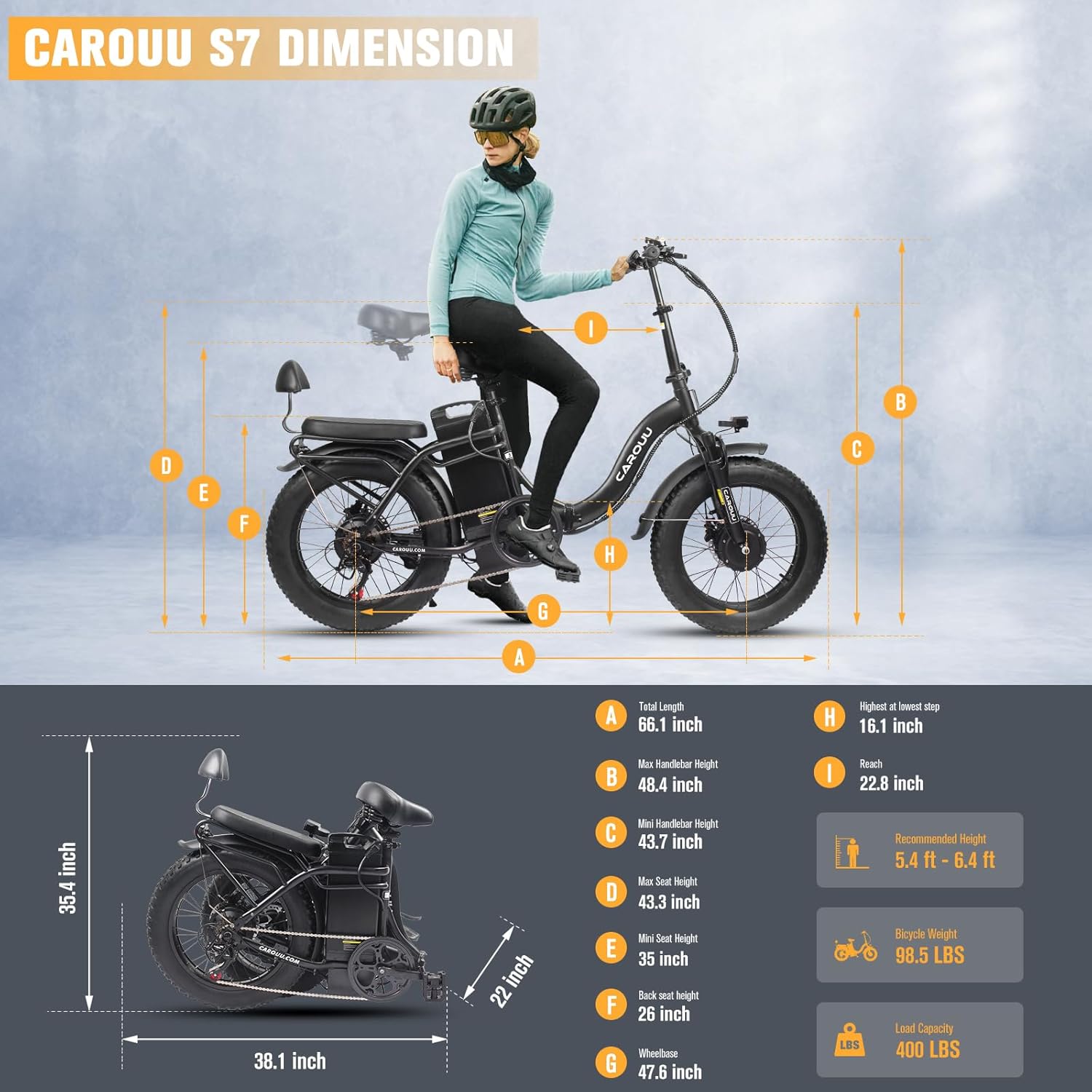 Electric Bike for Adults 2000w Dual Motor Folding Ebike,28mph with 48v 32ah Removable Battery, 20x4.0 Fat Tire All Terrain Electric Bicycle 7-Speed with Dual Hydraulic Disc Brake