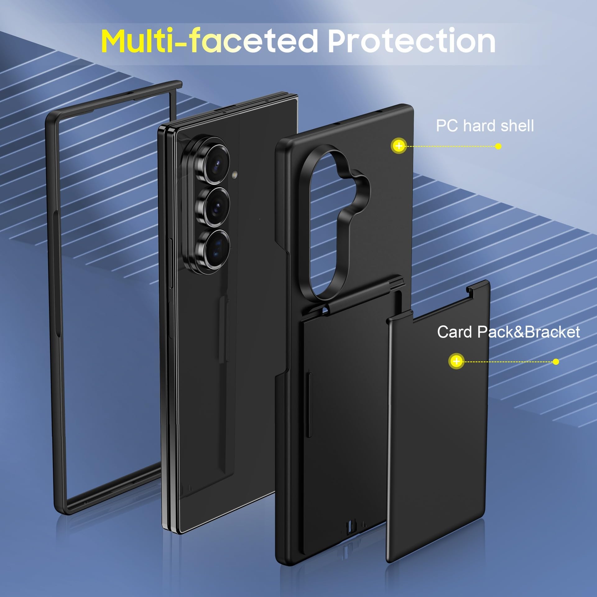 Custodia Opaca For Samsung Galaxy Z Fold 8 Ultra, Slot For Schede Funzione Supporto Flip Custodia Elegante Guscio Di Protezione Anti-impronta(Clear)