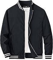MAGCOMSEN Men's Lightweight Bomber Jacket Windbreaker - Windproof Zip-Up for Golf, Hiking, Spring Fall Casual Wear