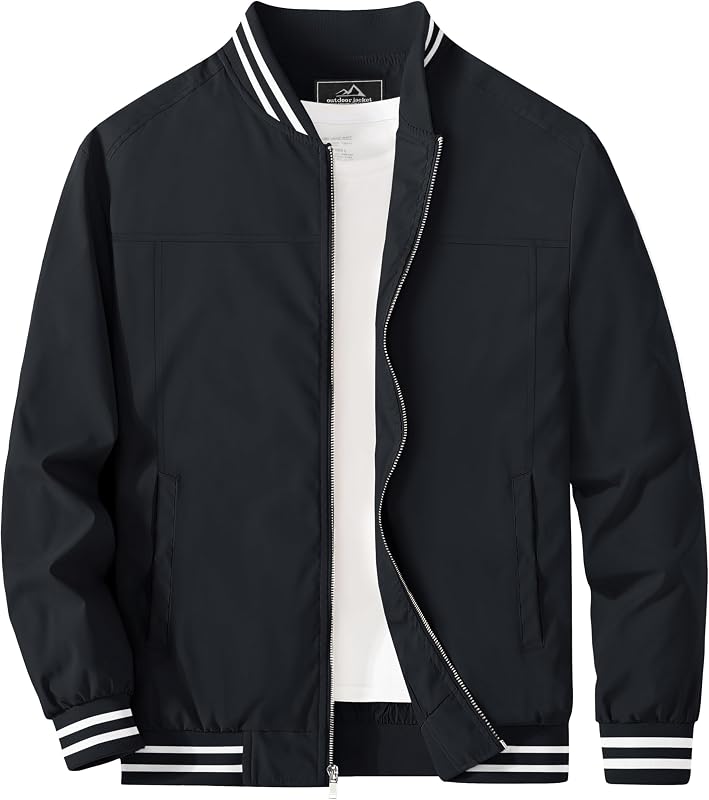 campera bómber ligera cortavientos MAGCOMSEN para hombre Chaquetas cortavientos con cremallera campera cortavientos Casual Spring Fall Coat para golf