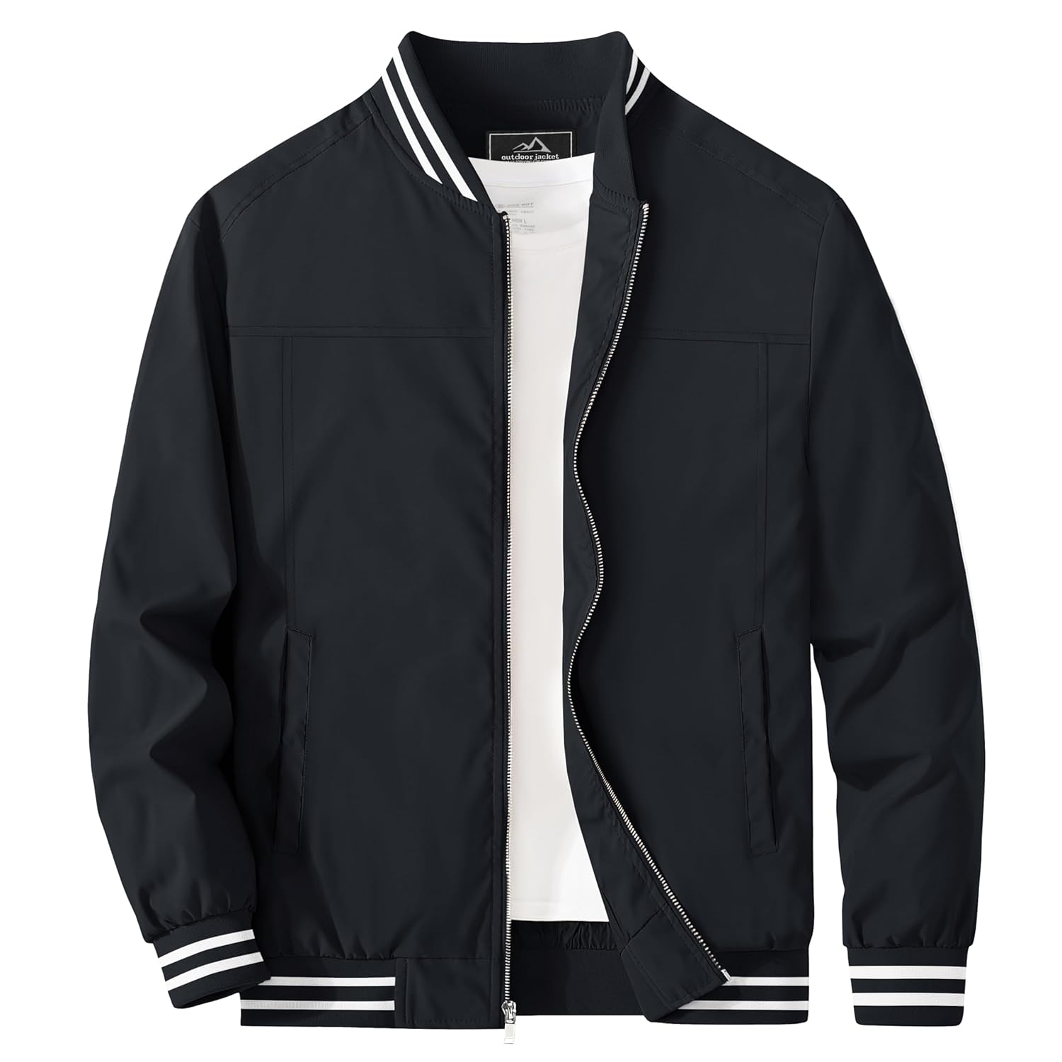 MAGCOMSEN Mens Bomber Jacket Lightweight Windbreaker Jackets Zip Up Windproof Jackets Casual Spring Fall Coat for Golf