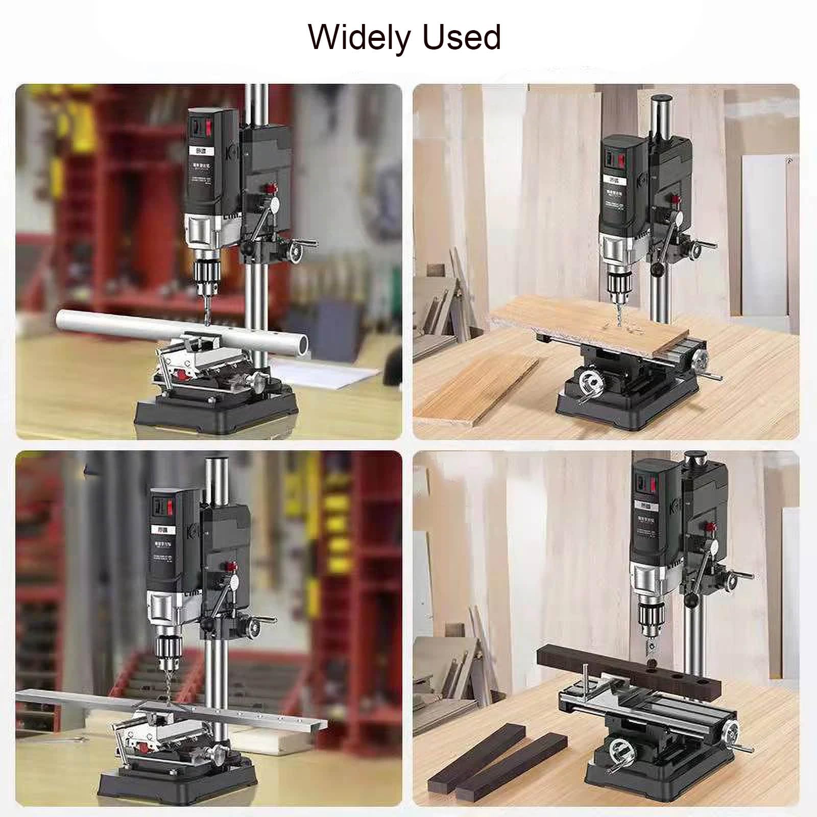 Taladro de Mesa de 710 W, Mini Taladro de Banco, Velocidad del husillo: 0-2800 r/min, Capacidad de perforación: Hierro 8 mm/Madera 30 mm, para joyeros, carpinteros, mecánicos,Black