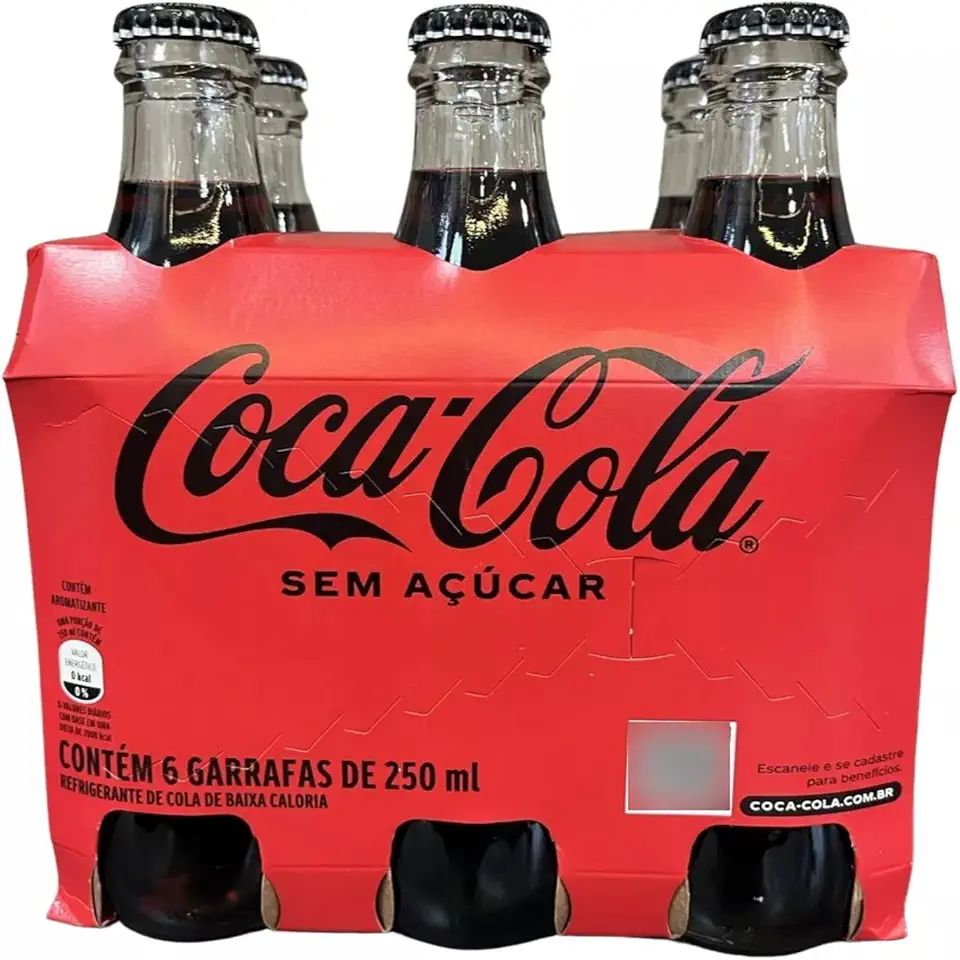 Refrigerante Coca-Cola Sem Açucar 250ml - 6 unidades