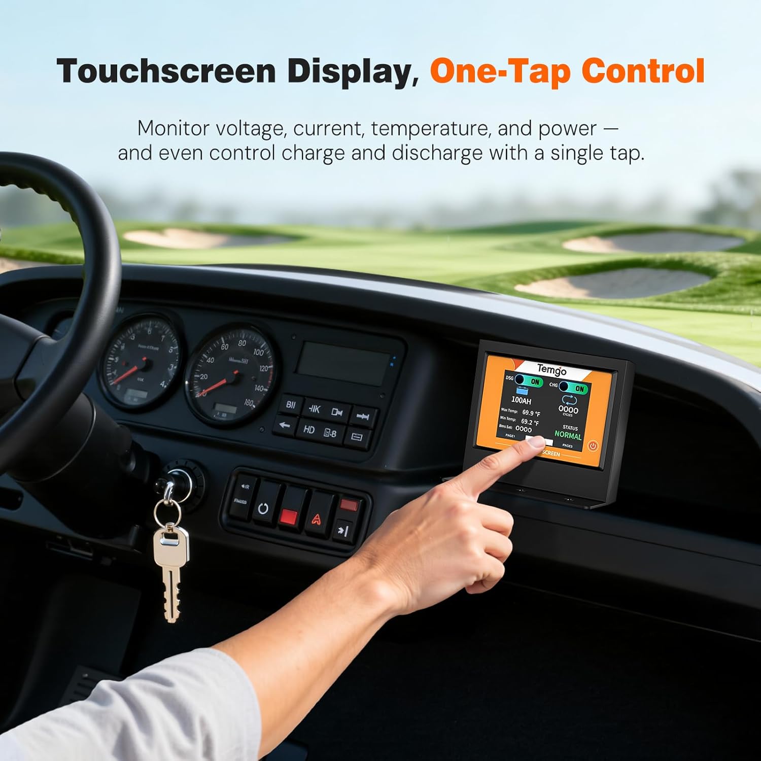 36V (38.4V) 100Ah LiFePO4 Lithium Golf Cart Battery, Complete Upgrade Kit with Charger, LCD Display & App, Built-in 200A BMS, Max 7.68kW Power Output (36V 100Ah) - Image 6