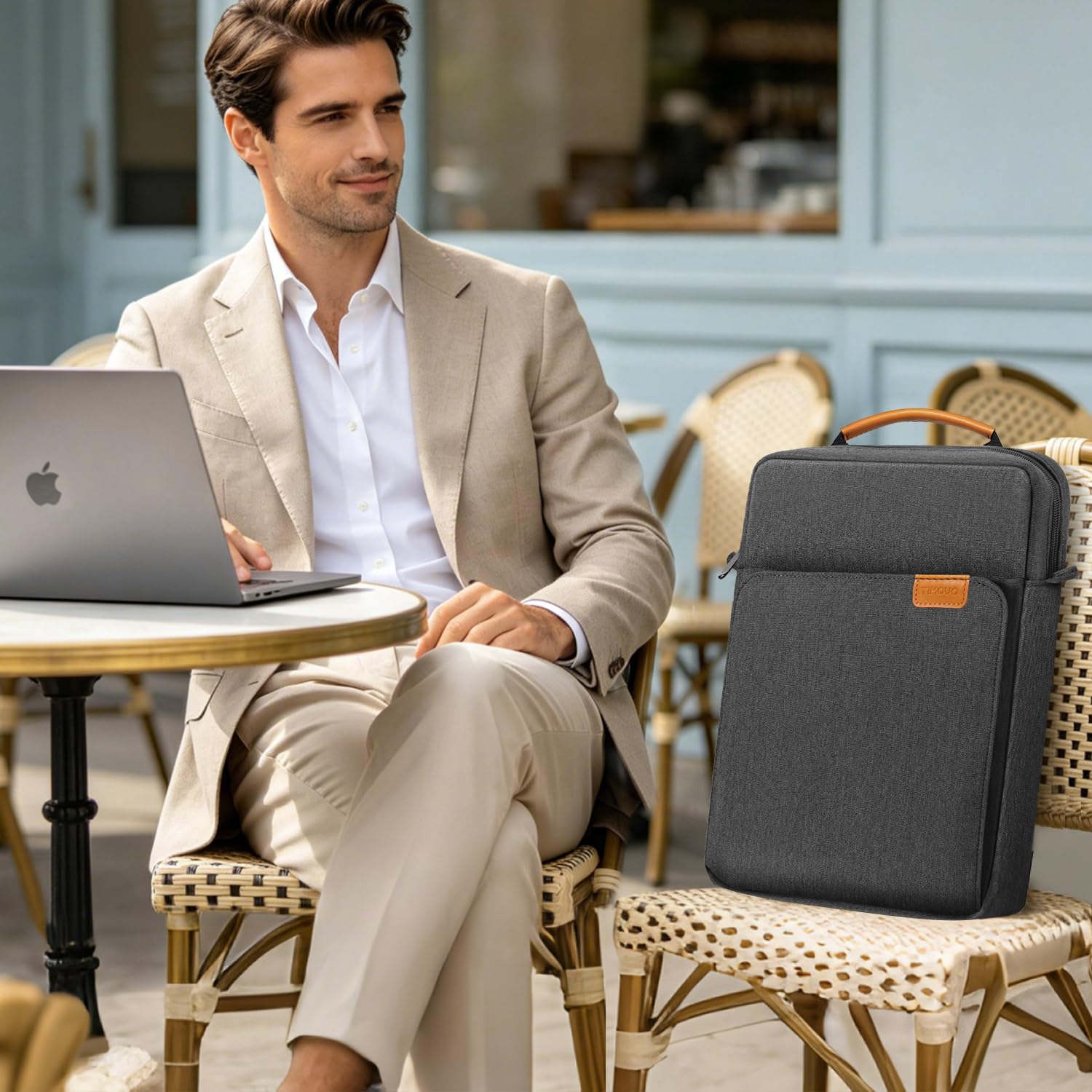 TiMOVO Housse pour Ordinateur Portable 13" pour MacBook Neo/Air 2026, Gris | Compatible avec Neo A3404 (A18 Pro) et Air A3449/A3240 (M5/M4), avec Poignée et Bandoulière Amovible, Sac de Transport