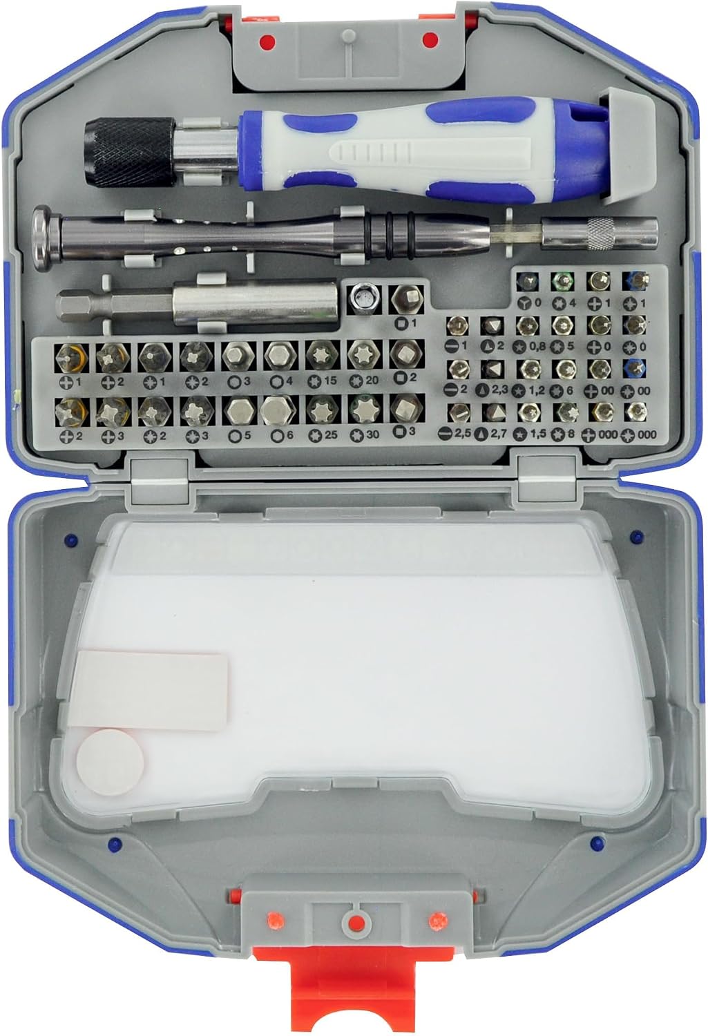 TIVOLY - 46 Piece Screwdriver Bit Set - Torsion-Effect Bits - for Metal and Hard Materials - 6.35mm & 4mm Hex Shank