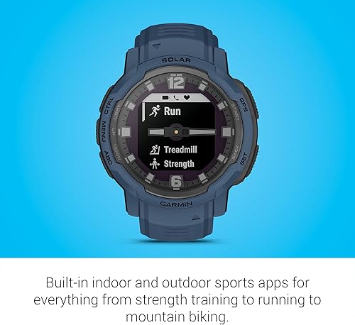 Miniatura 5 de Garmin Instinct Crossover Solar, reloj inteligente híbrido resistente con capacidad de carga solar, manecillas analógicas y pantalla digital, azul
