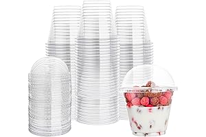 Lullaby 200-Pack: 9oz Clear Plastic Cups with Dome Lids