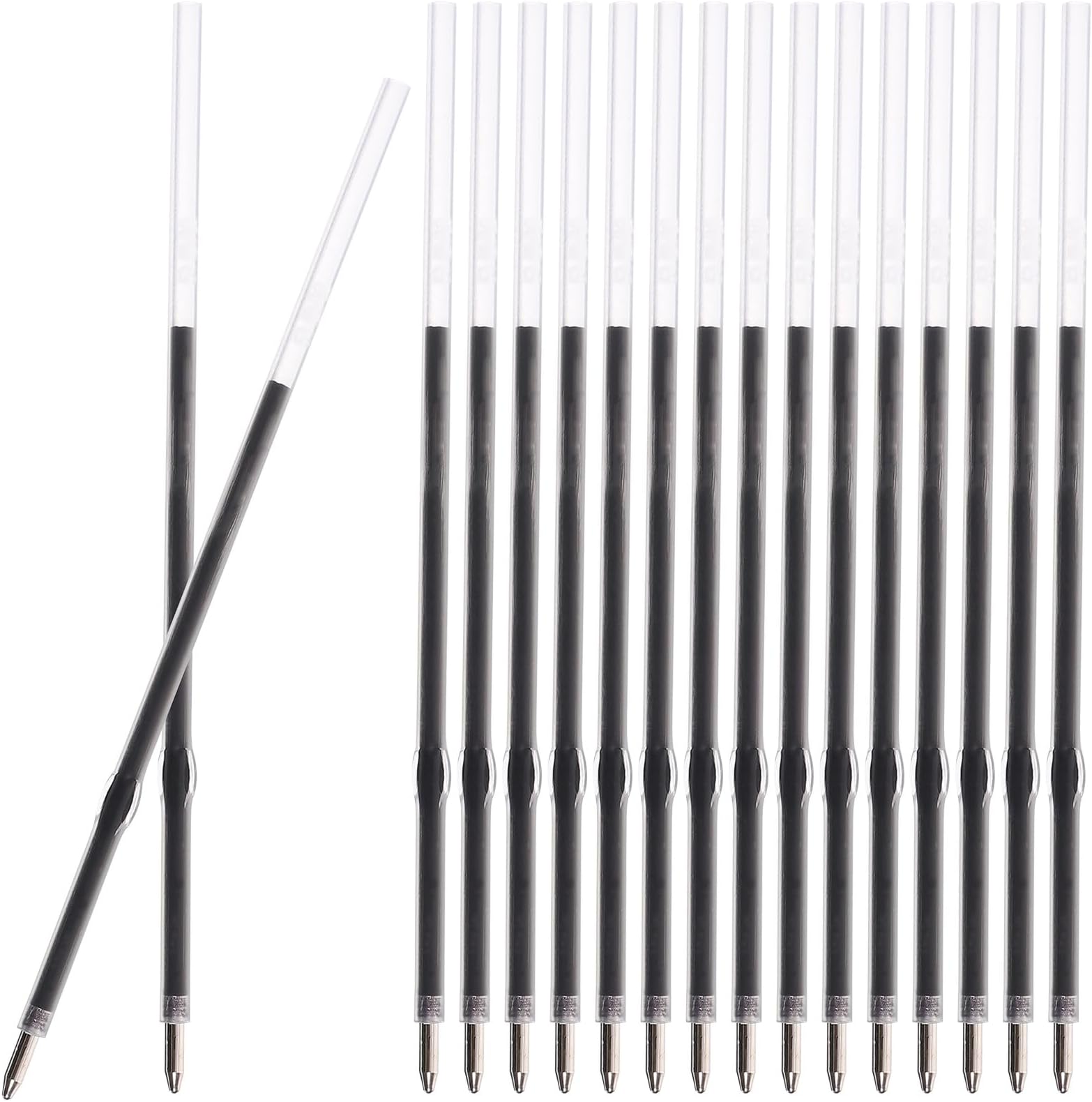 Retractable Ballpoint Pen Refills 30 Pieces 1mm, Medium Point 4.2 Inch Black Ink Refills Smooth Writing for Click Pens