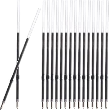 Retractable Ballpoint Pen Refills 30 Pieces 1mm, Medium Point 4.2 Inch Black Ink Refills Smooth Writing for Click Pens