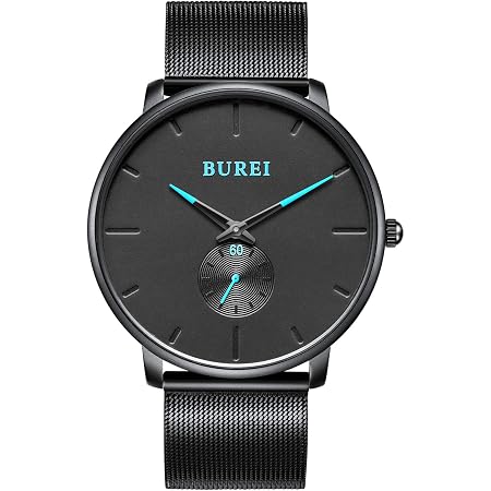 BUREI Uomo Orologio da Polso al Quarzo Classico con Cassa Ultra Sottile Design  Minimalista Quadrante Analogico Data Finestra Movimento al Quarzo  Giapponese : BUREI: Amazon.it: Orologi