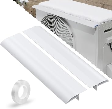 Flamorrow Air Conditioner Snow Guard for Outdoor Unit, 31.5"L Aluminum AC Protector Prevent Rain & Snow, Snow Protection Sheet for Mini Split Air Conditioner, Condenser, Heat Pump System, White