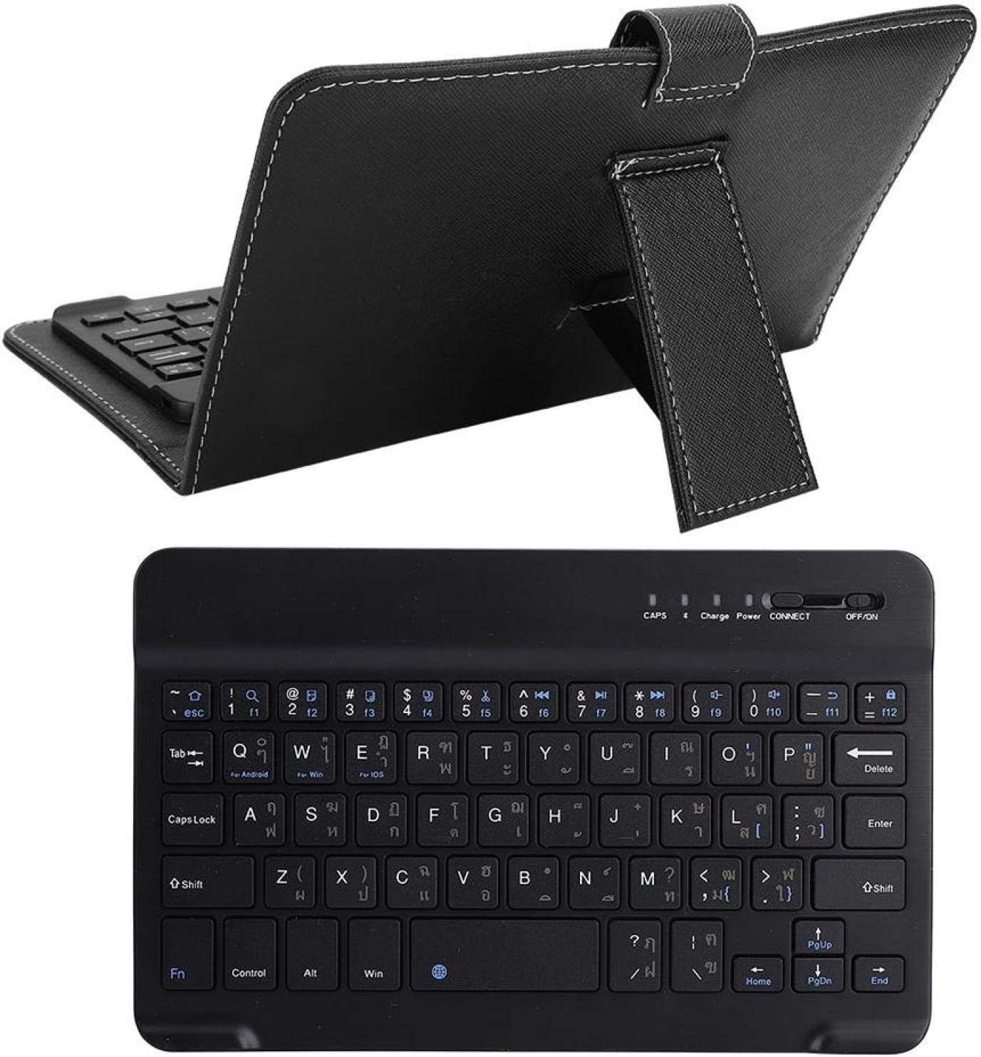 Bluetooth-toetsenbord en -tas, 7-inch universaliteit 2 in 1 draadloze Bluetooth-toetsenbord slag-hoes met standaard voor 4,5 -6,8 voor