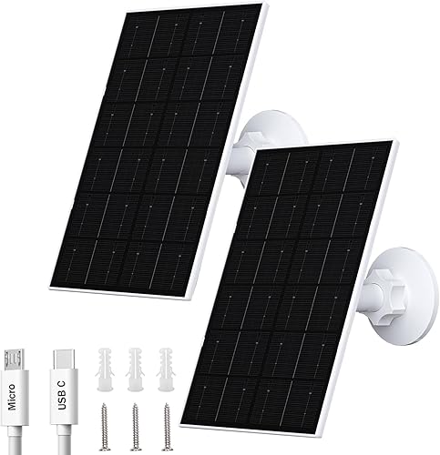 Miniatura 9 de FUTUREZEN Panel solar de 4 W para cámara de seguridad, cargador solar USB-C y micro USB para cámaras de batería recargable de 5 V, impermeable IP66