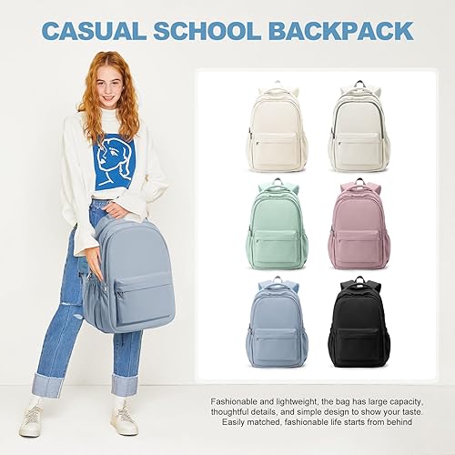 Miniatura 7 de Mochila ligera para mujeres y hombres, laptop, viajes, trabajo, casual, mochila universitaria, linda mochila de viaje estética, bolsa de artículos