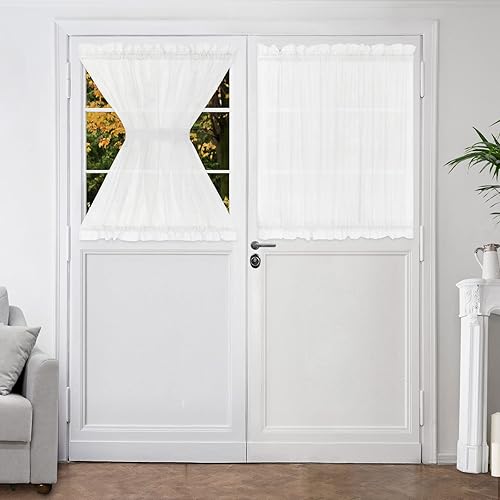 HOMEIDEAS Cortinas transparentes para puerta, cortinas para puerta lateral para ventana pequeña, cortinas de ventana de puerta lateral para puerta