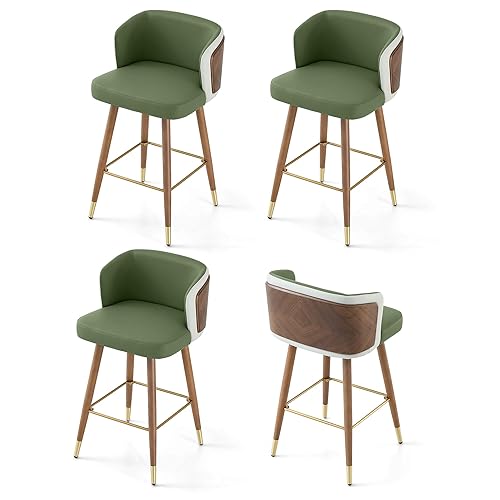 ARTPLAN Mid Century Modern Bar Stools Set of 4 for