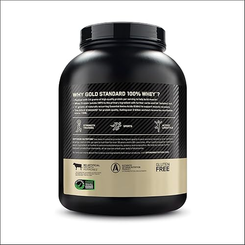 Vista 88 de Optimum Nutrition Estándar dorado 100% Proteína de Suero de Leche en Polvo, Pie de lima, 1.8 Libra