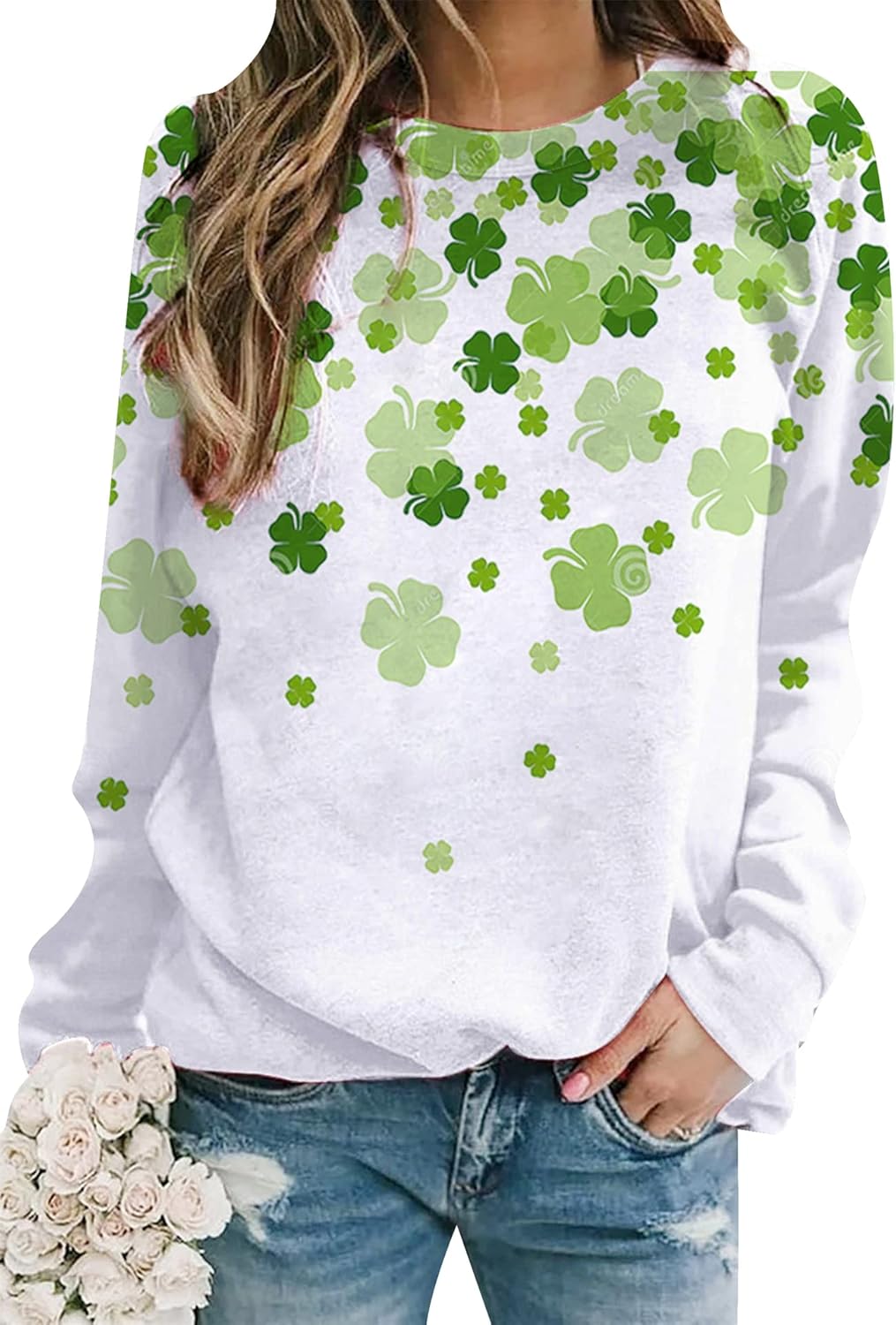 EFOFEI Womens Easter Bunny Sweatshirts Casual Cute Rabbit Tops Oversized Long Sleeve Shirts