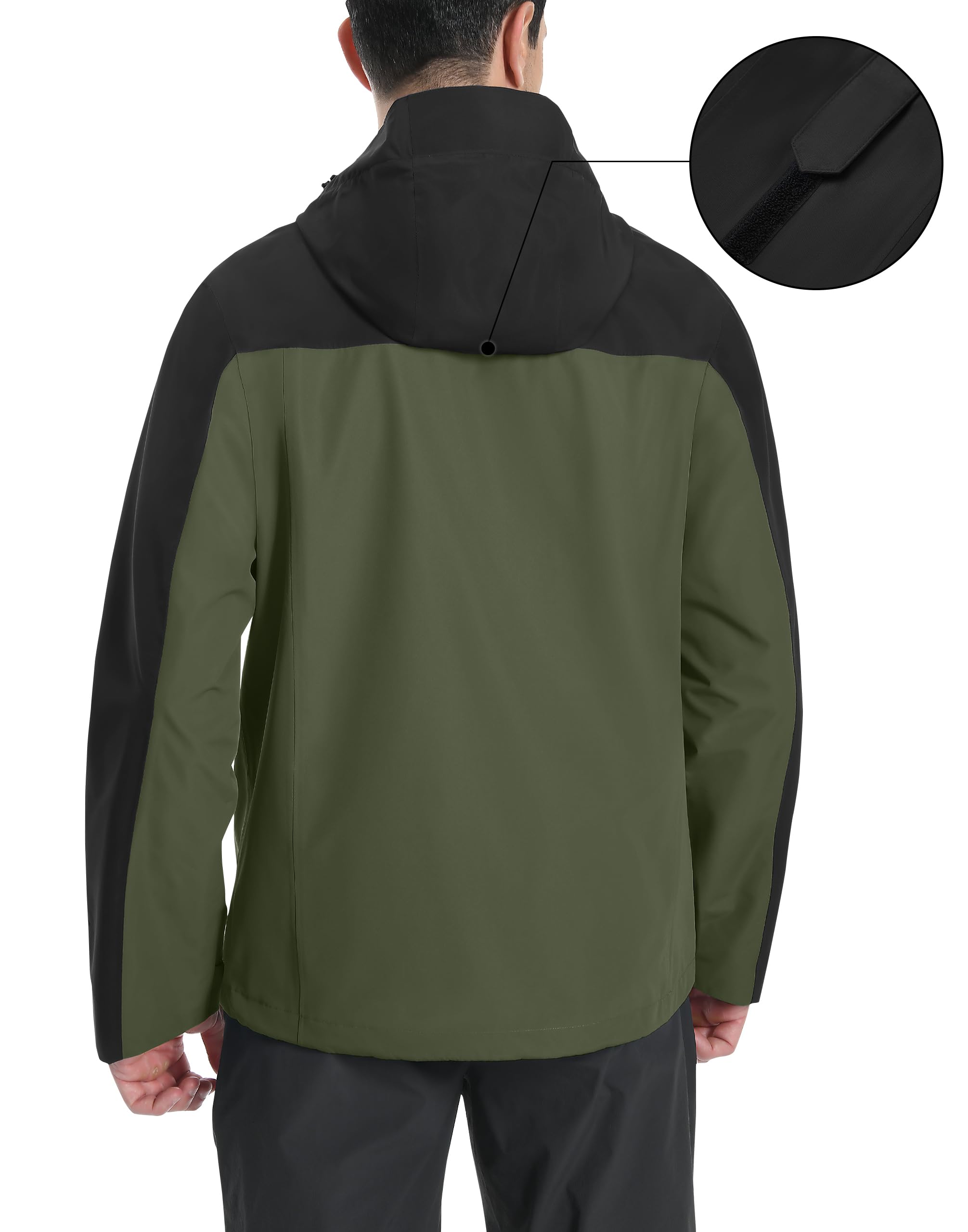 Pioneer Camp Veste de pluie homme - Imperméable et respirante - Avec capuche - 4 poches