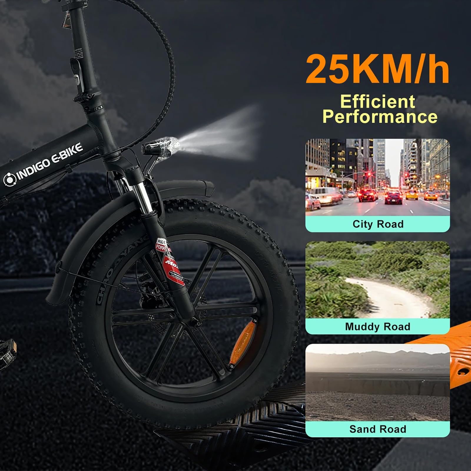 BBSHD Faltbares Elektrofahrrad 20Ah Akku, 20 * 4.0 Fat Tire E-Bike | 250WMotor,70-170km, 25km/h, Shimano7-Gang, LCDDisplay, Hydraulische Scheibenbremse, Elektrisches Klapprad für Stadt & Gelände