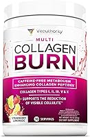 Vista 10 de Multi Colágeno Burn: Péptidos de proteína hidrolizada de múltiples tipos con ácido hialurónico, vitamina C, SOD B Dimpless, tipos I, II, III, V y X