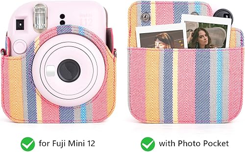 Miniatura 2 de Polaroid - Funda para cámara compatible con Fujifilm Instax Mini 12, bolsa de transporte para cámara Polaroid Instax con bolsillo para fotos y mini