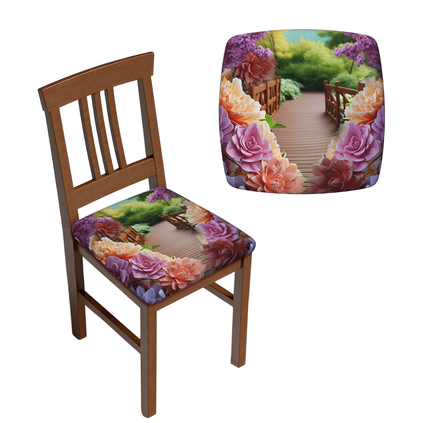 Housse de chaise de salle à manger à fleurs pour égayer vos repas de famille au quotidien