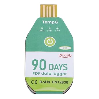 USB Temperature Data Logger Recorder IP67 Water Disposable PDF Temperature Data Logger for Cold Chain Transportation 90 Days
