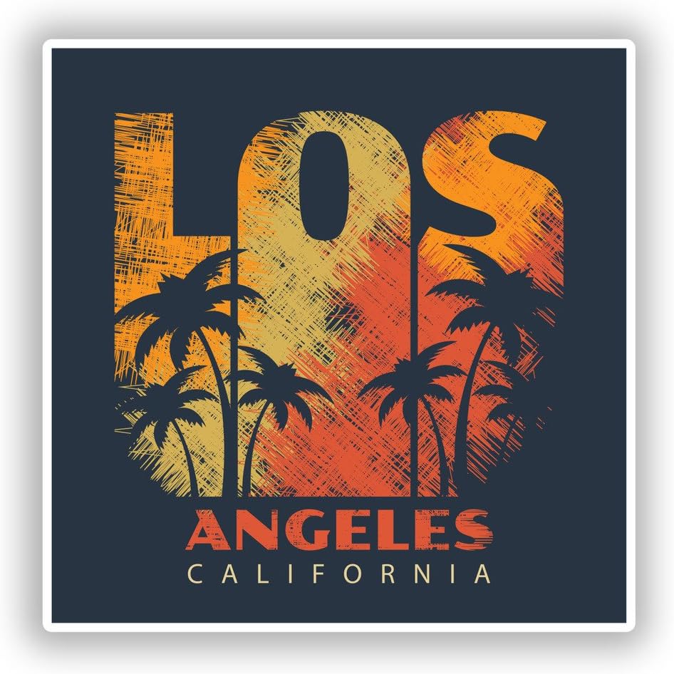 2 x 20cm/200mm Los Angeles LA Vinyl Stickers Travel Luggage #7770