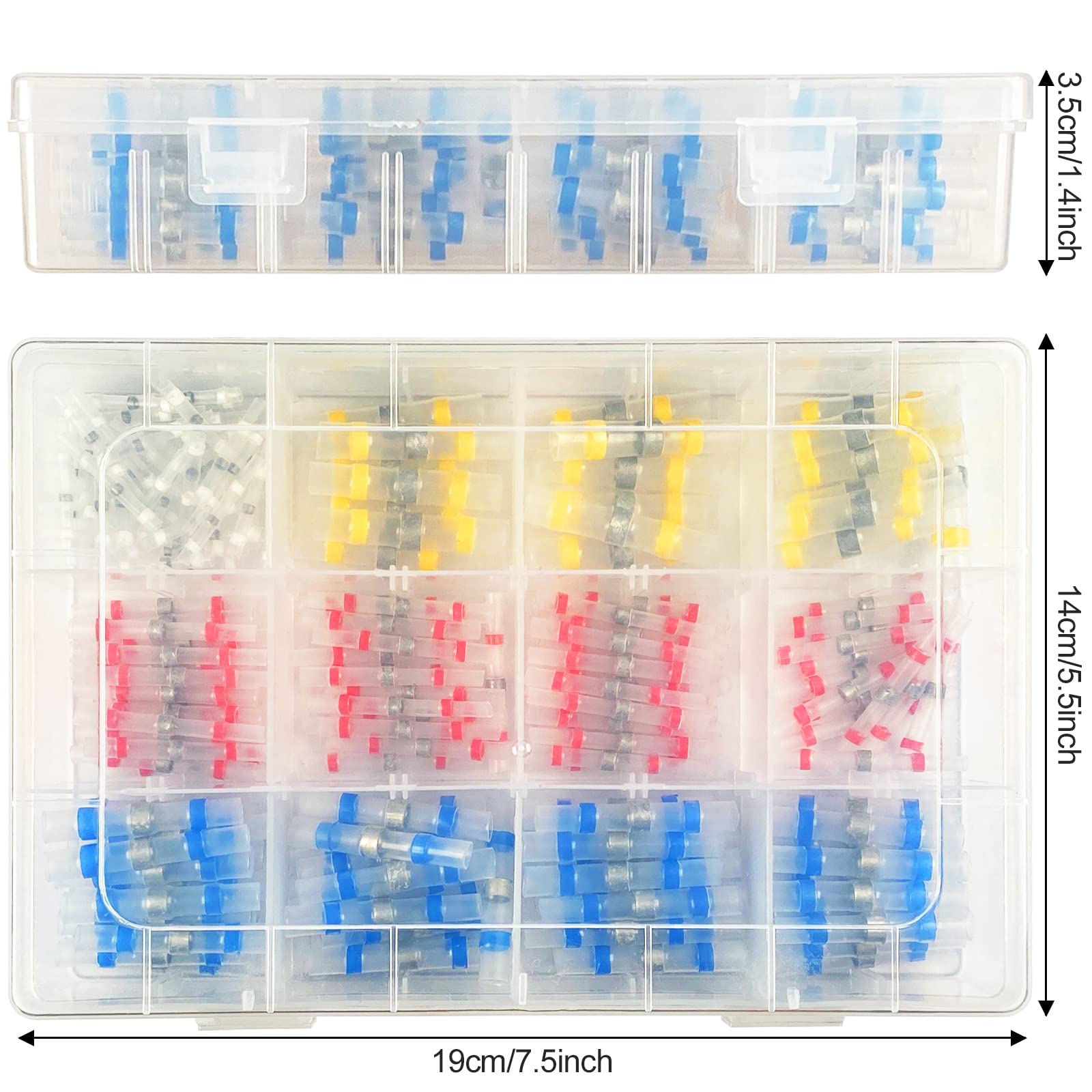 VOARGE Lot De 50 Connecteurs à Souder Thermorétractables étanches