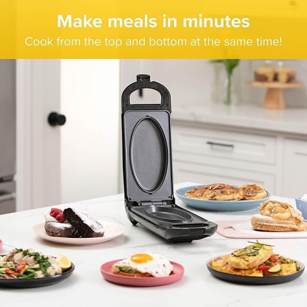 Drew&Cole 5 Minute CleverChef - 700W - Non-Stick Multicooker - Great for Steaks, Omelettes, Toasties, Pizzas & Dessert Maker - Free Recipe App - Quick Meals - Cool-Touch Handle & Auto Temp Sensor - 3