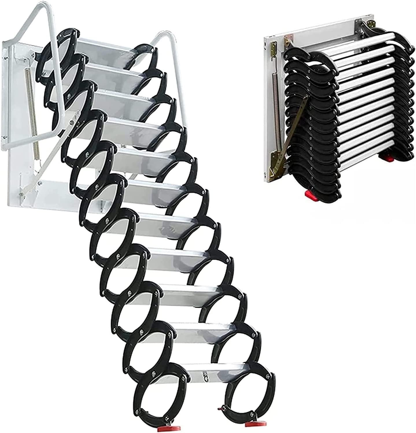 YYSS Scissor Folding Attic Ladder, Wall Mounted Extension