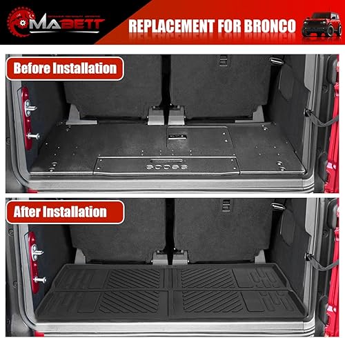 Vista 2 de Mabett Cargo Liner Trunk Mat for Ford Bronco Accessories 2025 2024 2023 2022 2021 2-Door TPE Material All-Weather Trunk Liner to Prevent Movement