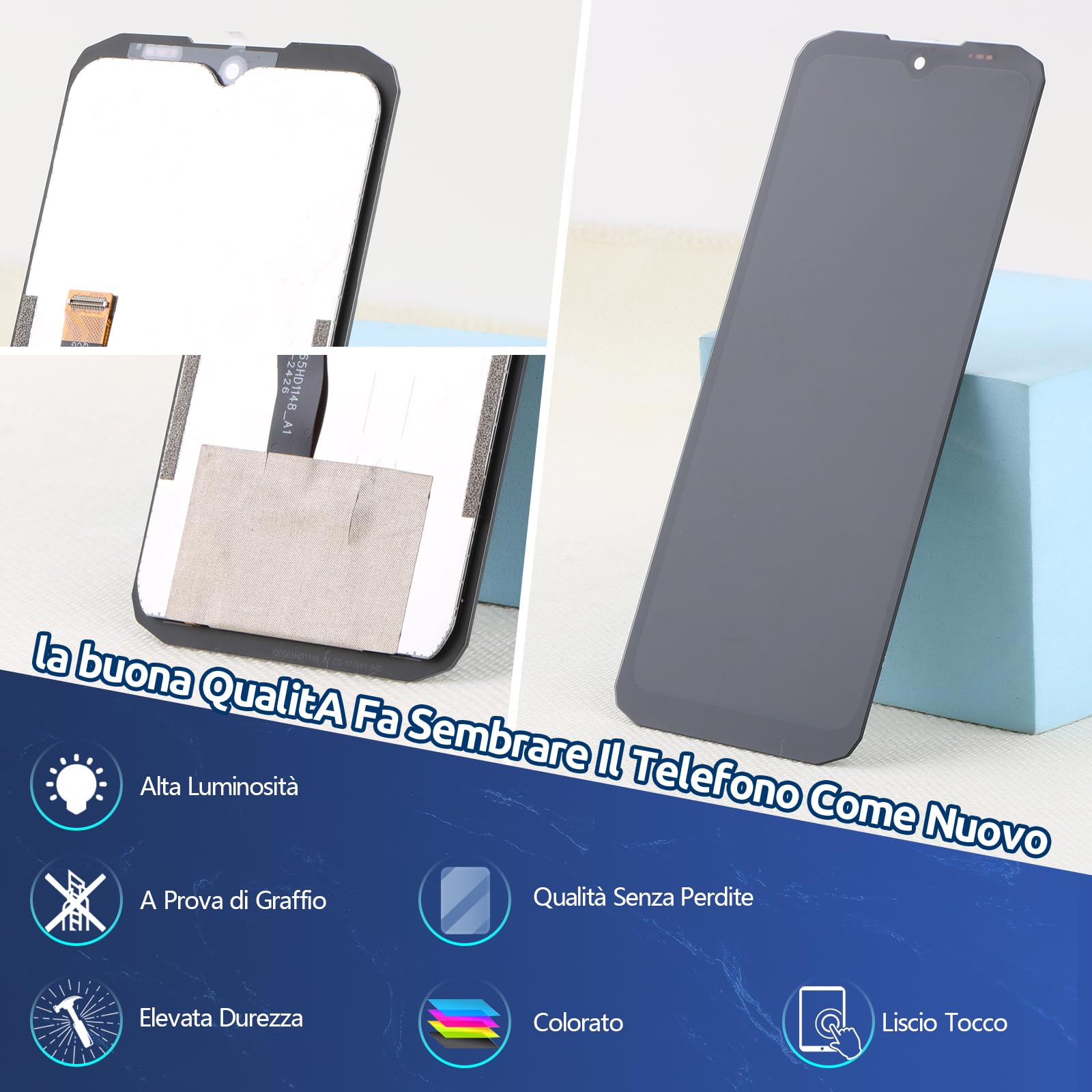 RongZy Schermo LCD per DOOGEE Blade 10/10 PRO Display Sostituzione per DOOGEE Blade 10 Ultra Digitizer Assembly Vetro di Ricambio Touch Screen con Strumenti(Nero