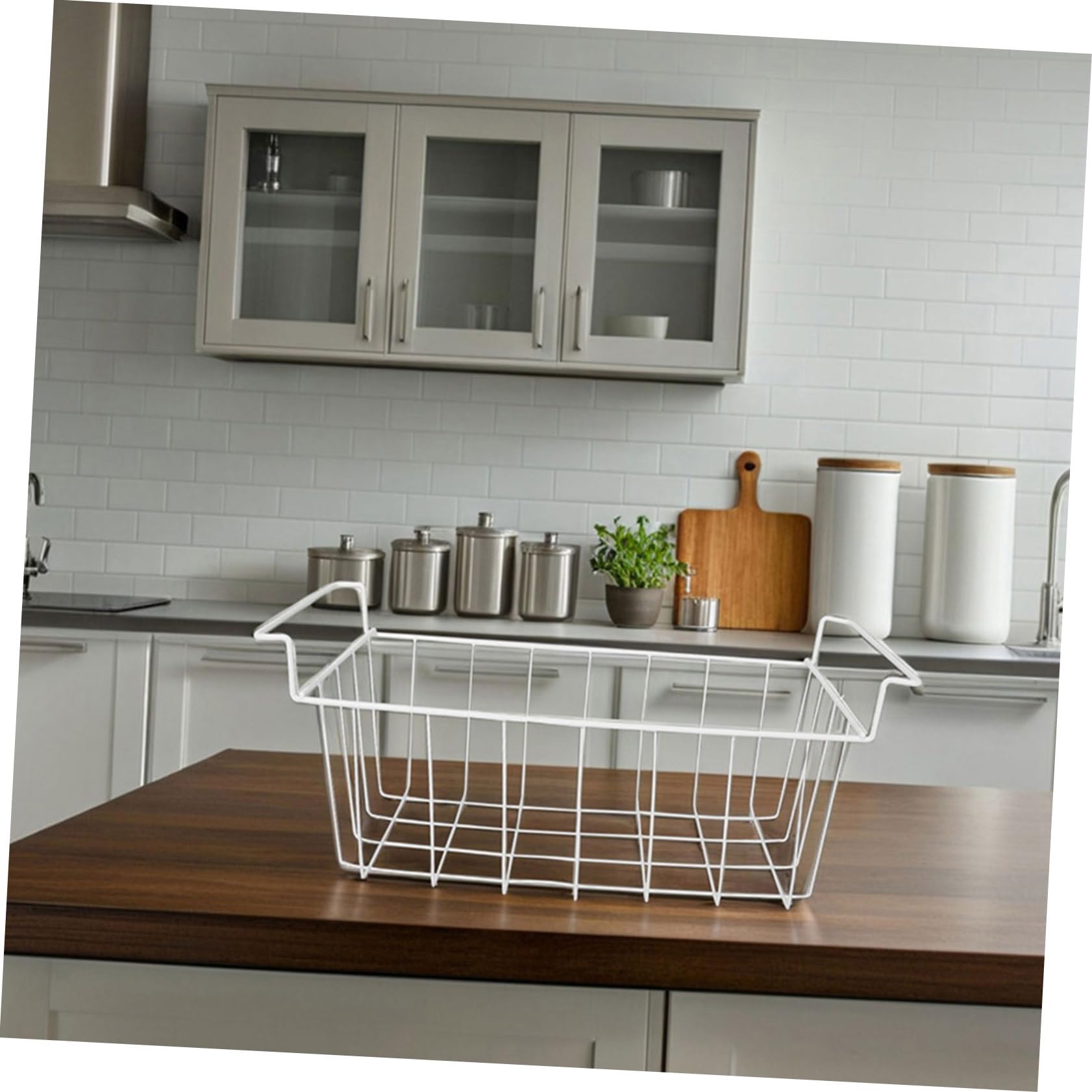 Cesta Colgante de Alambre para Congelador, Hierro Blanco