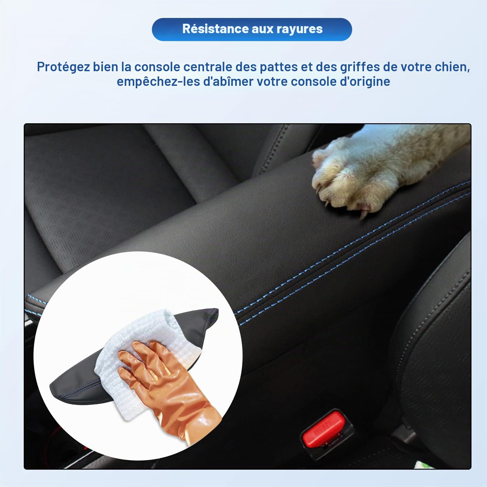 CDEFG Compatible avec Toyota C-HR CHR 2016-2022 2023 Accoudoir Central Couvercle Anti-Rayures CHR Centre Console Cuir synthétique Accoudoir Center Console Cover CHR 2023 Accessoires