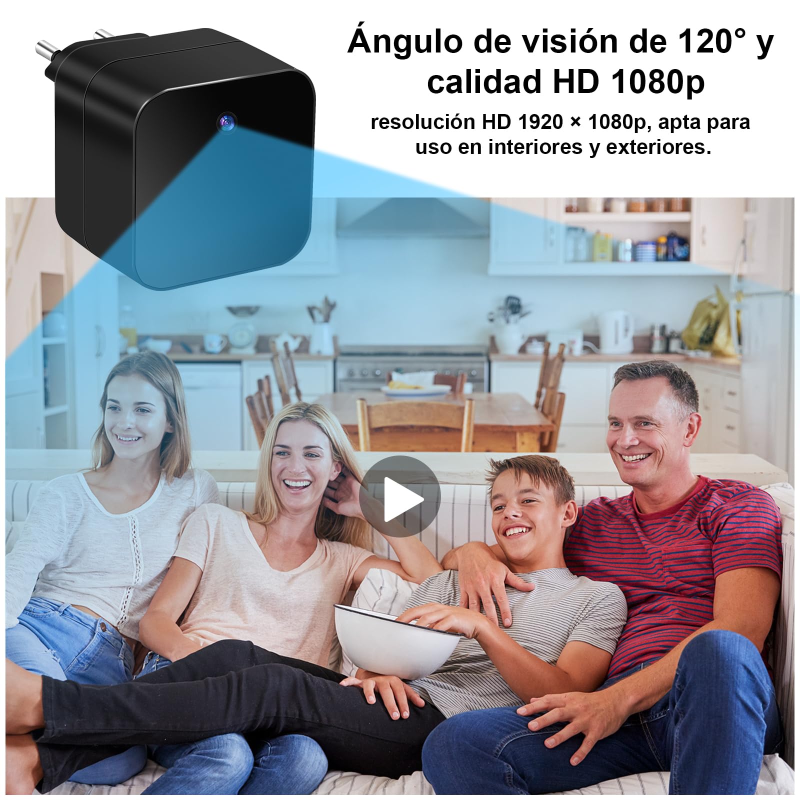 Cámara Espía Oculta WiFi 2,4/5G, Minicámara Espía HD 1080p | Microcámara Espía con Detección de Movimiento, grabación en bucle y Visualización Remota