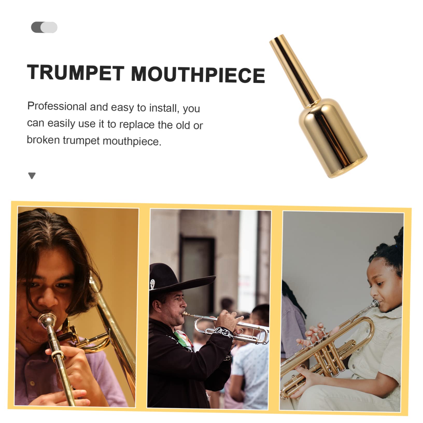 UPKOCH Becco per Tromba in Placcato Oro Suono Ricco ed Elegante, Design Pesante per Studenti e Principianti, Accessorio Musicale