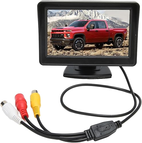 Monitor de cámara de respaldo TFT LCD a color de 4.3 pulgadas, CC 12 V giratoria, retrovisor, retrovisor, retrovisor, cámara de respaldo (solo