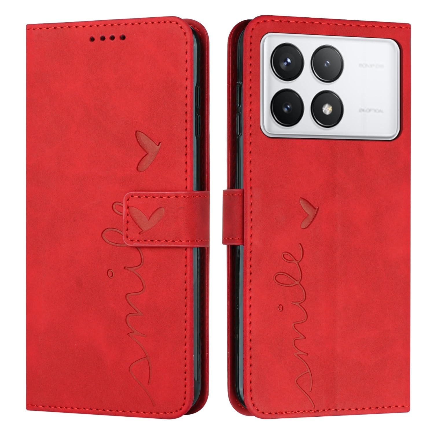 Coque rabat cuir Xiaomi Redmi K70 finition relief premium et porte-carte intégré - 7