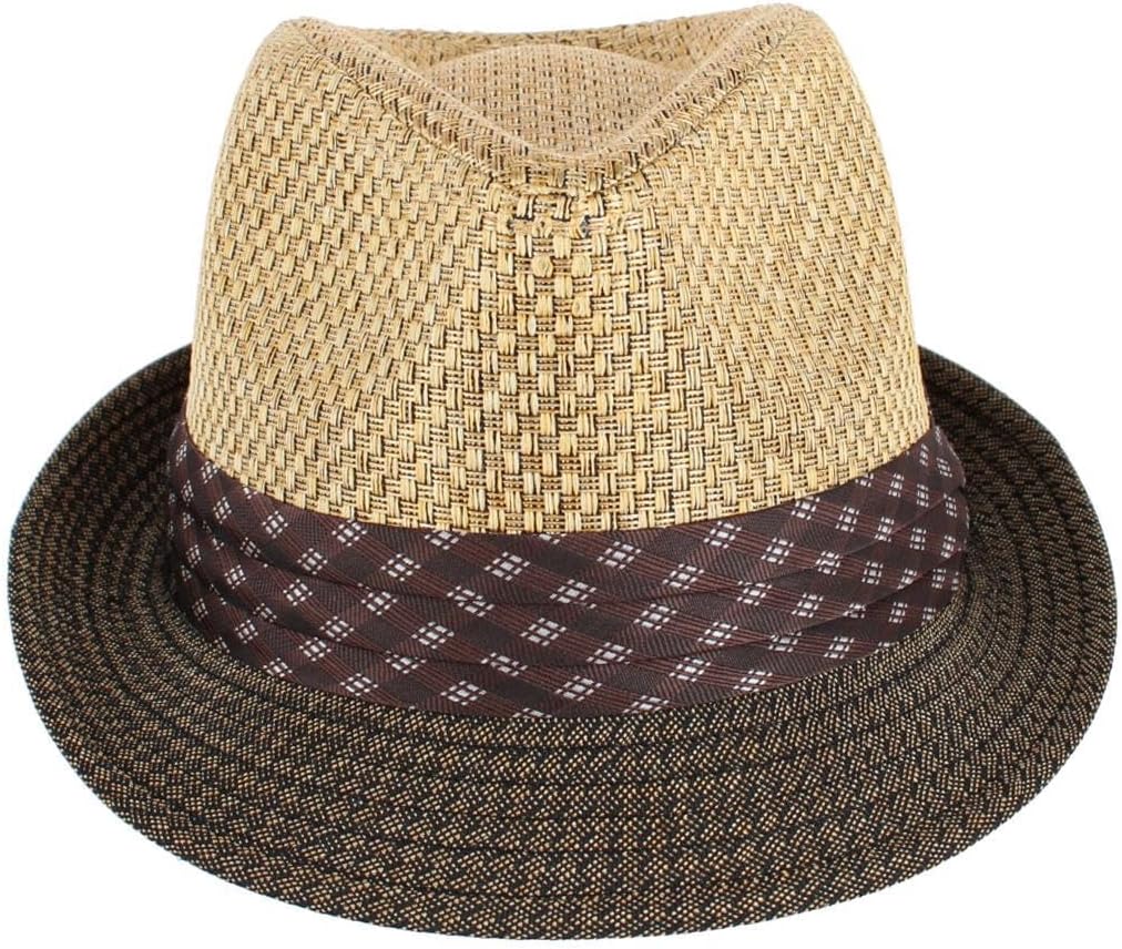Kenny K Men's Two Tone Fedora with Pleated Band
