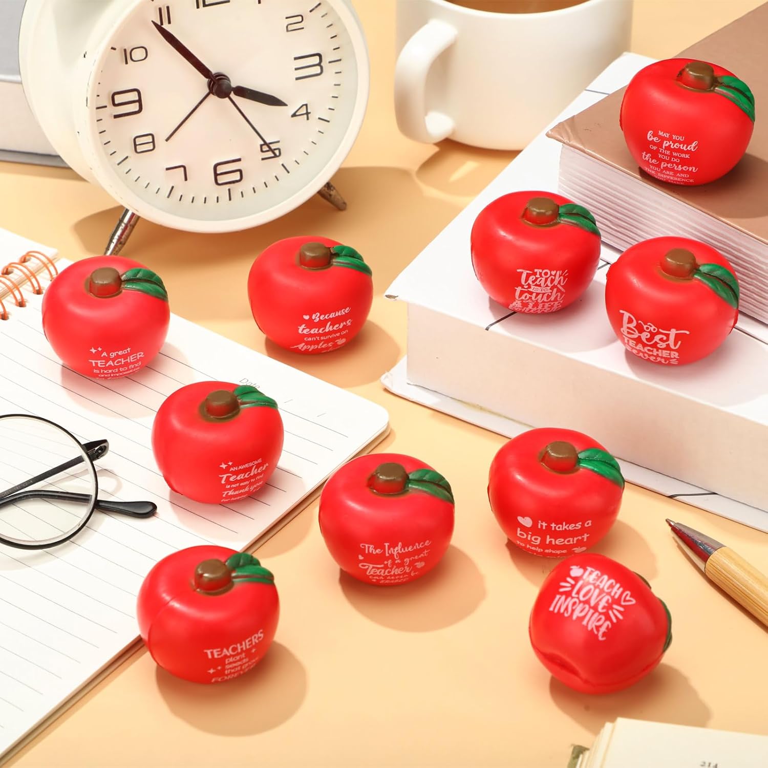 Hollowfly 60 Pcs Teacher Appreciation Gifts Fruit Stress Balls Bulk Teachers Thank You Gifts Soft Foam Balls Anxiety Relief Funny Stress Presents for Teachers Adults Graduation Party Favors